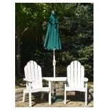 Pair of Garden Chairs, Table & Umbrella Set (there are two of these sets) Pair of Garden Chairs, Table & Umbrella Set (there are two of these sets)