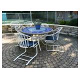 Mosaic Tile Top Patio Dining Table & 4 Chairs with Cushions Mosaic Tile Top Patio Dining Table & 4 Chairs with Cushions