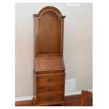 Vintage Secretary with Lighted Display Hutch