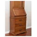 Vintage Secretary with Lighted Display Hutch