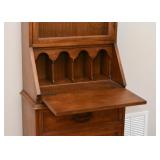 Vintage Secretary with Lighted Display Hutch