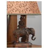 African Themed Table Lamp (Monkey Riding Elephant)