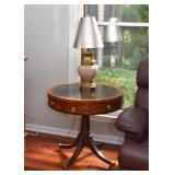 Round Vintage Occasional Table, Stiffel Table Lamp