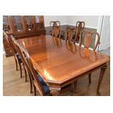 Dining Table & 8 Chairs with Blue Upholstered Seats