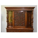 Antique Carved Oak China Cabinet