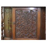 Antique Carved Oak China Cabinet