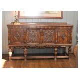 Antique Carved Oak Buffet / Sideboard