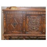 Antique Carved Oak Buffet / Sideboard