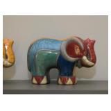 Raku Pottery African Animal Figurines - Made in South Africa (Elephant)