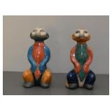 Raku Pottery African Animal Figurines - Made in South Africa (Meerkats)