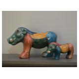 Raku Pottery African Animal Figurines - Made in South Africa (Warthogs, 2 Sizes)