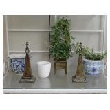 Blue & White Planters, Garden Decor