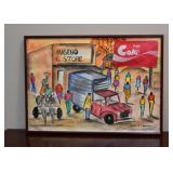 Framed Artwork / Watercolor, African, Signed Lucas V. Mahome 