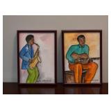 Framed Artwork / Watercolor, African, Signed Lucas V. Mahome 
