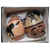 African Decorated Stone Eggs & Orbs