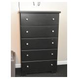Black Highboy Chest of Drawers / Dresser