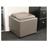 Gray Storage Ottoman