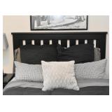Full Size Black Contemporary Bed (Headboard, Frame, Mattress & Box Spring), Bed Linens
