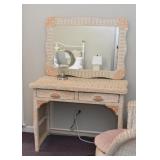 Pretty Contemporary Wicker Vanity & Chair