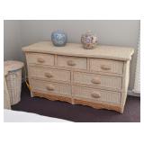Contemporary Wicker Lowboy Chest of Drawers / Dresser