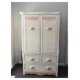 Contemporary Wicker Armoire / Wardrobe 