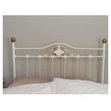 Full Size White Metal Bed (Headboard, Frame, Mattress & Box Spring)