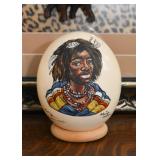 Hand Painted Ostrich Eggs - Signed by Artist