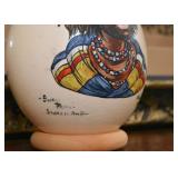 Hand Painted Ostrich Eggs - Signed by Artist