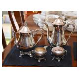 Siverplate Teapots, Creamer & Sugar