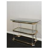 Brass & Glass 3-Tiered End Table