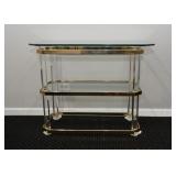 Brass & Glass 3-Tiered End Table