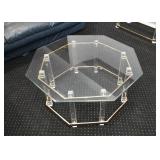Brass & Glass Octagonal Coffee / Cocktail Table