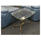 Brass & Glass End Table