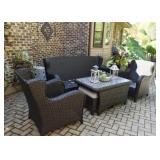 Outdoor / Patio Furniture - Settee, 2 Chairs, Cocktail Table and 2 Ottomans