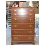 Highboy Chest of Drawers with Brass Pulls