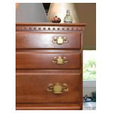 Highboy Chest of Drawers with Brass Pulls