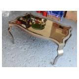 Metal Cocktail / Coffee Table with Glass Top