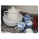 White Bowls, Teapots, Tea Cups