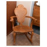 Antique Tiger Oak Rocking Chair / Rocker