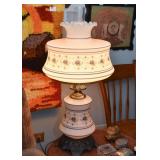 Vintage Electric Glass Hurricane Table Lamp