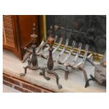 Fireplace Andirons and Log Holder