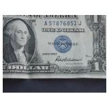 One Dollar Bill Note - Silver Certificate, Blue