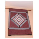 Lovely Handmade Amish Quilt, Wooden Quilt Wall Hanger