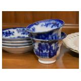 Flow Blue Plates & Cups