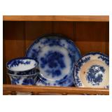 Flow Blue Plates & Cups