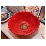 Red Poppy Serving Bowl