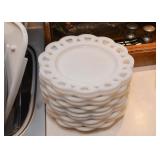 White Milk Glass Salad / Dessert Plates