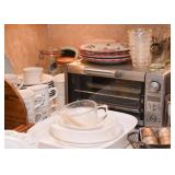 Toaster Oven, Dinnerware, Baking Dishes, Etc.