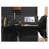 Vintage Black Portable Featherweight Singer Sewing Machine with Case