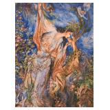 Framed Persian Tabriz Carpet Artwork / Wall Hanging